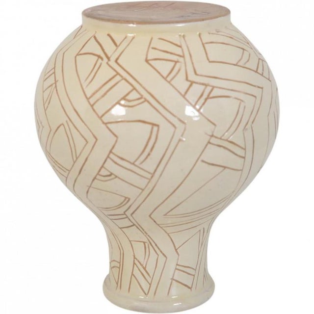 White Ceramic Vase by Herman Kæhler, 1940s For Sale - Image 3 of 5
