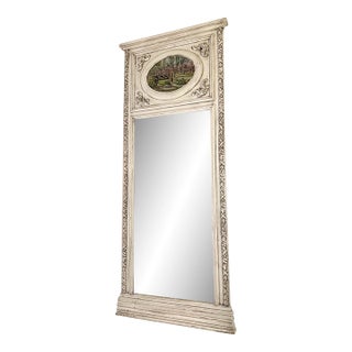 Argentinean Painted Wood Trumeau Overmantel Mirror For Sale