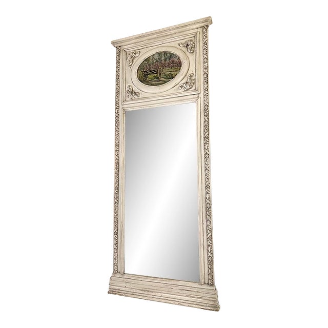 Argentinean Painted Wood Trumeau Overmantel Mirror For Sale