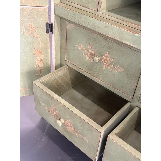 Hand Painted Chinoiserie Pagoda Artisan Cabinet Made in Italy For Sale - Image 9 of 12