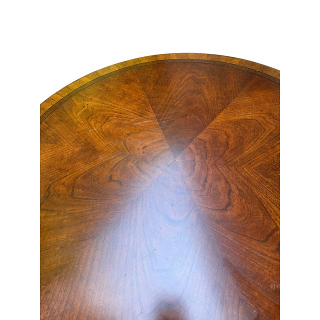 1990s Ethan Allen Newport Banded Round Drum Lamp End Table Pedestal Side For Sale - Image 14 of 15