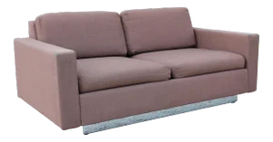 Mid-Century Modernism Vintage Milo Baughman Style Brown Fabric Two Seat Settee