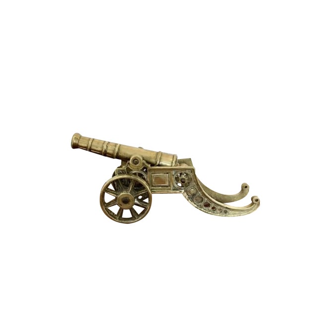Large Edwardian Brass Cannon, 1900s For Sale