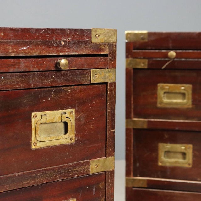 Navy Style Mahogany Nightstands, Set of 2 For Sale - Image 3 of 13