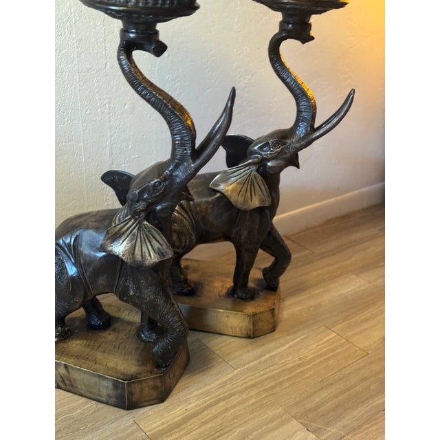 Vintage Mid-Century Solid Bronze Elephant Pedestal Tables – Pair For Sale - Image 13 of 13