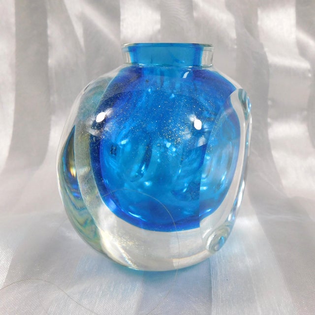 Turquoise Steven Correia Turquoise Blue Art Glass Perfume Bottle # 26899 For Sale - Image 8 of 10