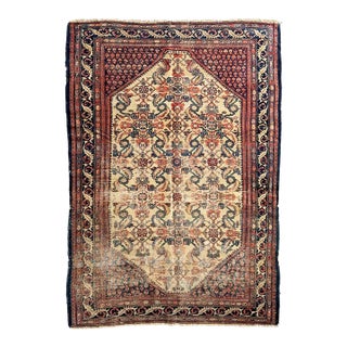 1920s Water Garden in Creamy Buttery Honey-Beige Rug 4.8 x 6.8 For Sale