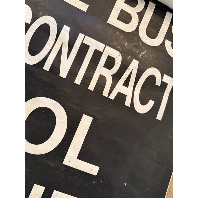 Paper Black and White Monumental Vintage 1990’s Scottish Transportation Bus Destination Roll Sign For Sale - Image 7 of 12