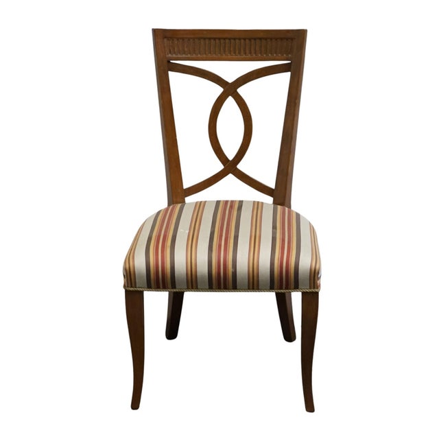 Traditional High End Vintage Solid Cherry Italian Neoclassical Revival Dining Side Chair For Sale - Image 3 of 9