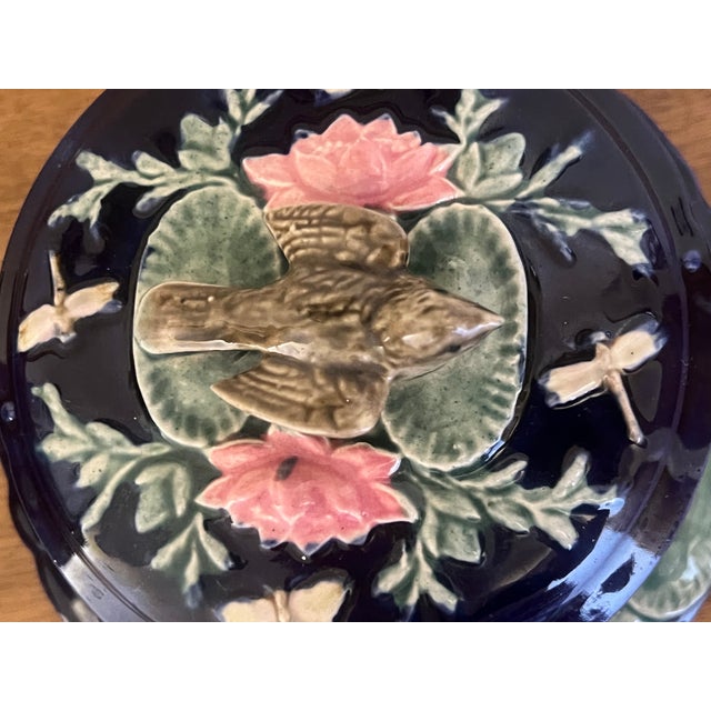 Forester Antique Cobalt Lidded Butter Dish With Bird For Sale In San Francisco - Image 6 of 14
