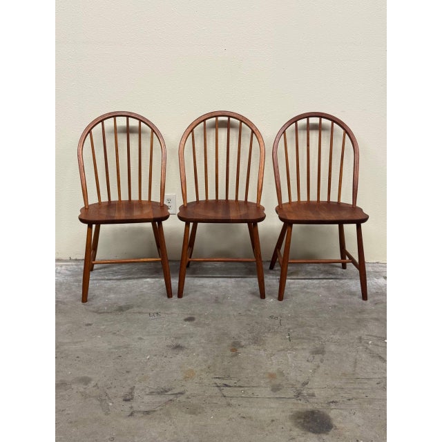 Tarm Stole Set of 3 Danish Modern Teak Dining Chairs by Erik Ole Jørgensen for Tarm Stole 1960s For Sale - Image 4 of 9