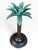 Vintage Palm Tree Candle Holder | Sculptural Copper-Tone Metal & Turquoise Patina | Hollywood Regency For Sale - Image 4 of 4