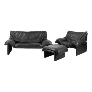 Vintage Sofa Set attributed to de Sede, 1980s, Set of 3 For Sale