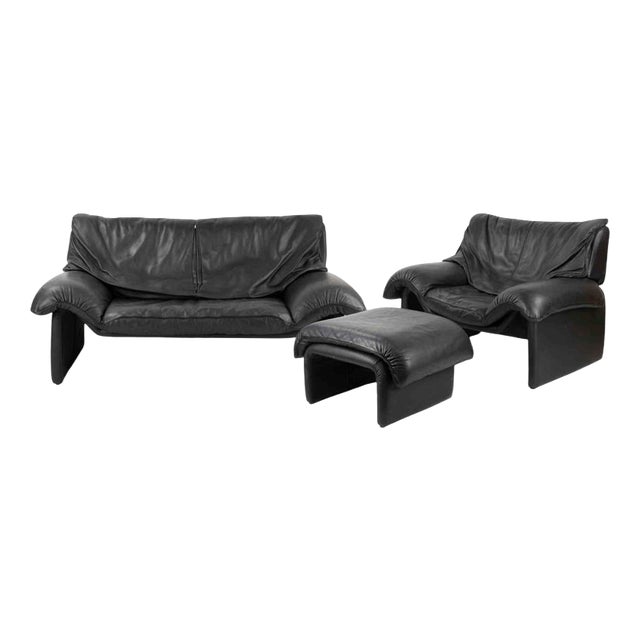 Vintage Sofa Set attributed to de Sede, 1980s, Set of 3 For Sale