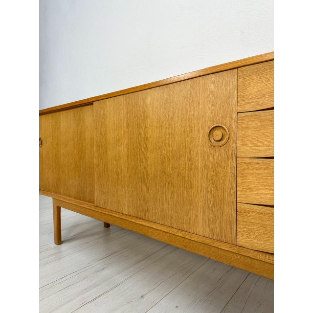 Wood Scandinavian Minimalistic Oak Sideboard by Erik Wørts for Ikea, 1960s For Sale - Image 7 of 16