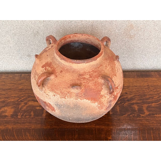 18th Century Terracotta Vessel, Vase, Planter With Four Handles For Sale - Image 4 of 10