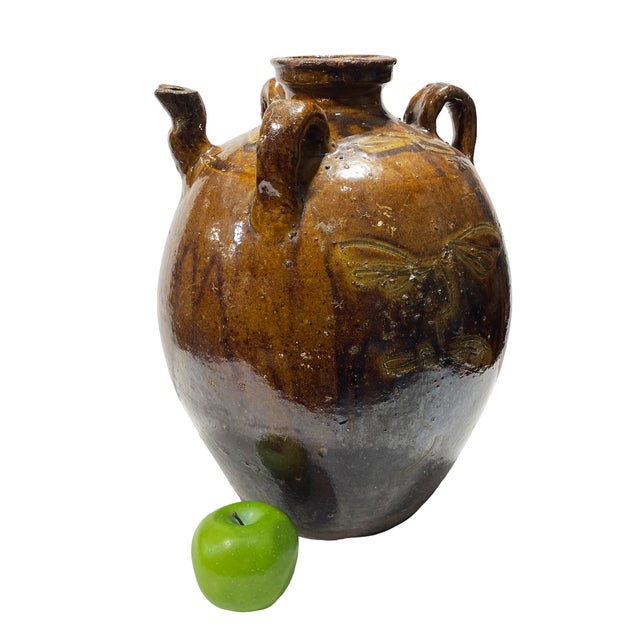 Old Asian Earthenware Pottery Storage Jar 15" H For Sale - Image 9 of 12