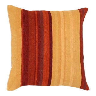 Arteverk Vintage Hand Woven Colorful Stripe Modern Kilim Pillow 26"x26" For Sale