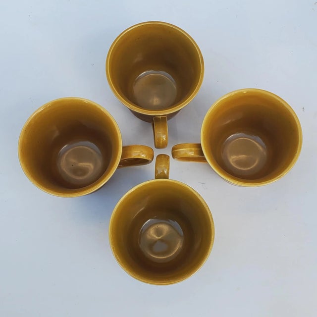Mid-Century Modern Vintage Homer Laughlin Castilian Coventry Golden Harvest Coffee Tea Mugs- Set of 4 For Sale - Image 3 of 7