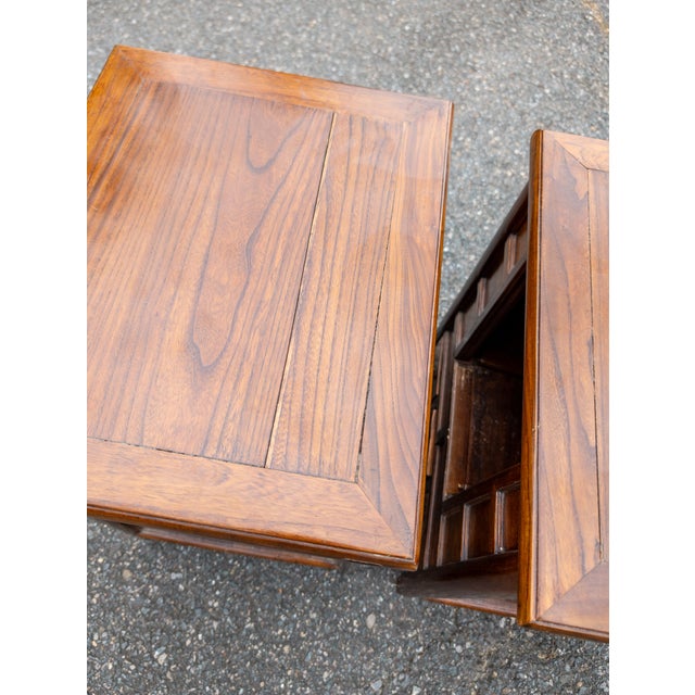Early 20th Century Pair of Chinese Elm Cabinets for End Tables or Nightstands For Sale - Image 14 of 14