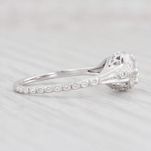 2020s New Beverley K Diamond Engagement Ring 14k White Gold Size 6.75 Round Solitaire For Sale - Image 5 of 8