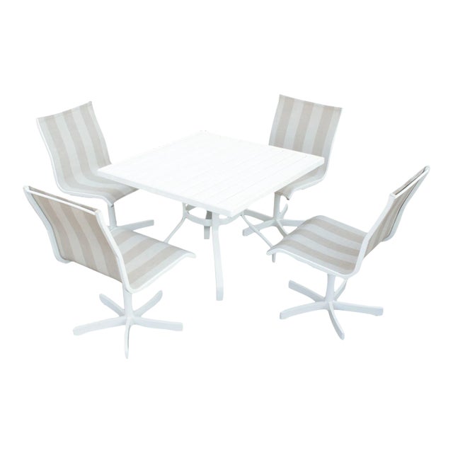 Vintage Patio Table & Chairs Dining Set - Set of 5 For Sale