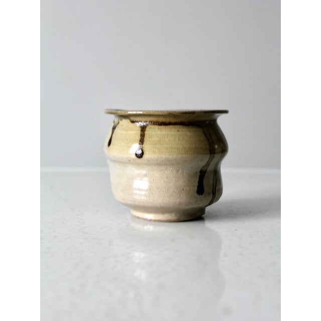 Light Gray Vintage Studio Pottery Vase For Sale - Image 8 of 12