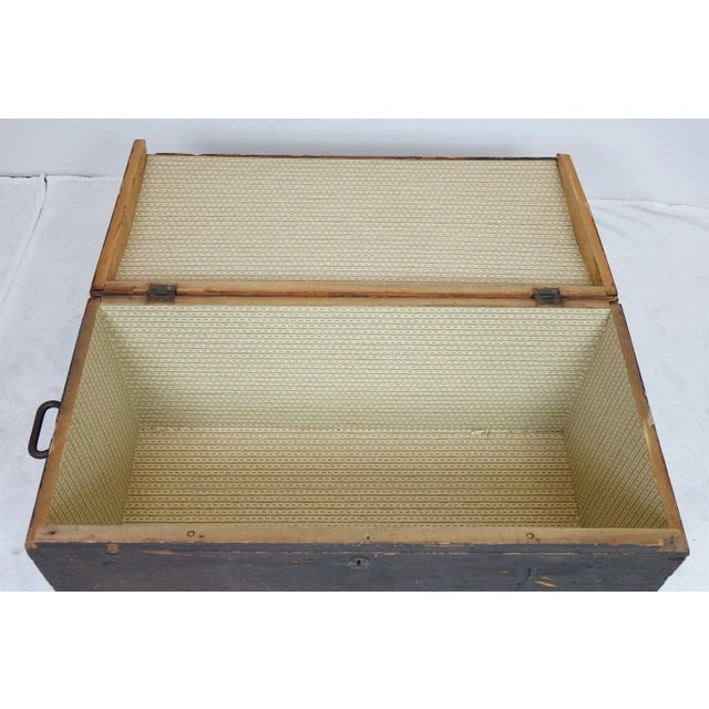 19th Century Antique Century Wooden Chest For Sale - Image 10 of 13