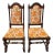 1970s Ethan Allen Jacobean Royal Charter Oak Dining Room Side Chairs Gothic Pair For Sale