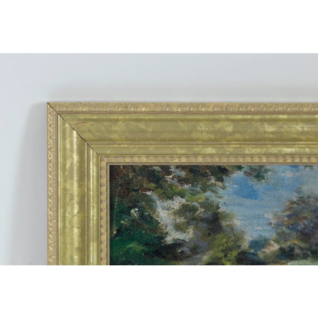 Mid 19th Century American School Oil on Board Landscape Painting, 19th Century For Sale - Image 5 of 7