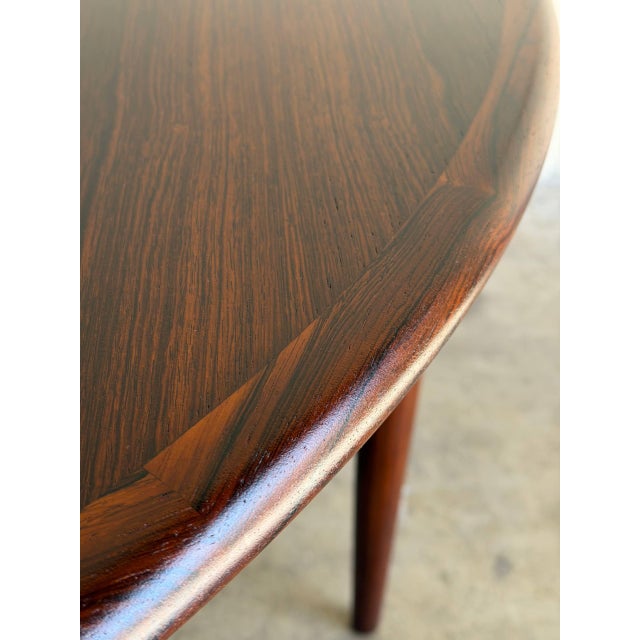 Wood In Style of J.l. Møller Rosewood Dining Table Oval Extendable Wooden Furniture Mid-Century Modern Denmark 1960s For Sale - Image 7 of 13