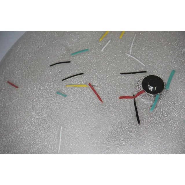 This pair of Murano glass ceiling lamps features interior colored glass slats. Up to 250V (Europe/UK Standard).The wiring...