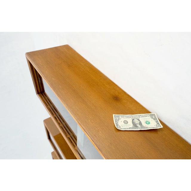 Mid-Century Modern Sliding Glass Doors 4 Bays Stacking or Hanging Bookcase For Sale - Image 10 of 17