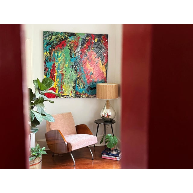 Abstract Motivated Seller: Vintage Abstract Expressionist Acrylic Painting For Sale - Image 3 of 6