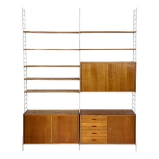 Mid-Century Modern String Shelving Wall Unit For Sale
