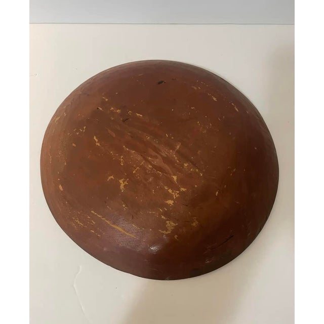 Mid 20th Century Vintage Floral Mexican Batea Wooden Tray Bowl For Sale - Image 9 of 9