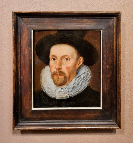 17th Century Flemish School-Portrait of a Dutch Man W/Ruff Collar