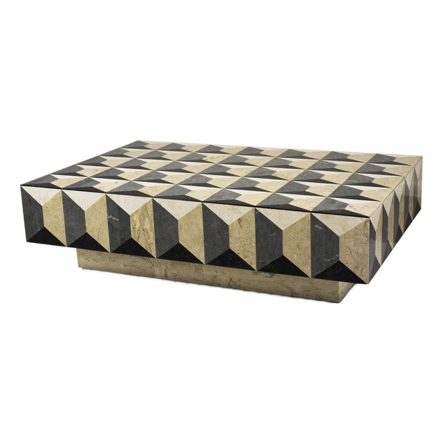 Charcoal Fossil Stone Coffee Table - Milano by Oggetti For Sale