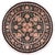 Shabby Chic 1990's Floral Tulip Pak-Persian Black/Tan Wool Round Rug- 8'0'' X 8'2'' For Sale - Image 9 of 9