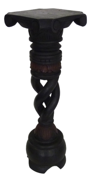 Small Carved Twisted Engraved Wooden Side Table, 1960s-1970s