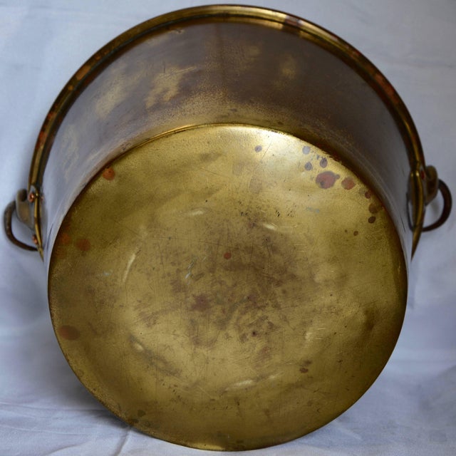 Metal Midcentury Brass Bucket With Handle From France For Sale - Image 7 of 8