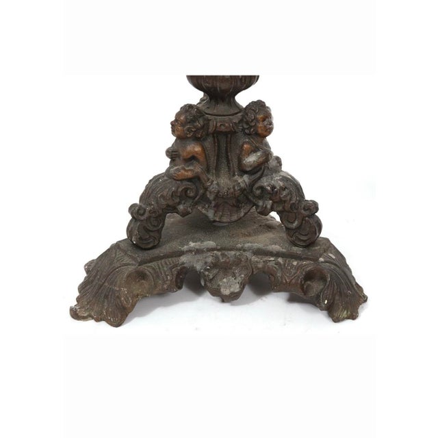 Early 21st Century Pair of }Italian Renaissance-Revival Bronze Candlesticks For Sale - Image 5 of 15