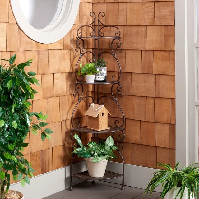 Turuca 4 Tier Corner Shelf - Rustic Brown For Sale - Image 4 of 11