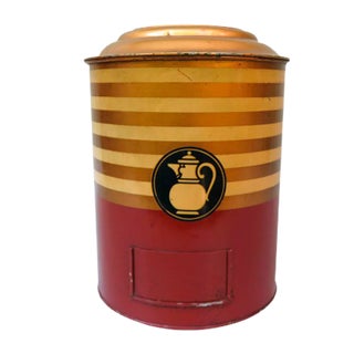 Art Deco Printed Kaiser's Coffee Storage Tin For Sale