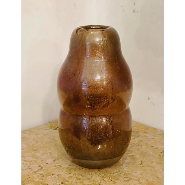 1930s Murano Glass Vase with Gold Leaf by Flavio Poli for Seguso, 1930 For Sale - Image 5 of 13