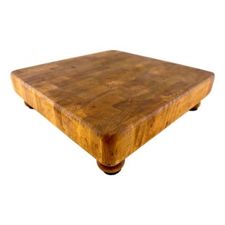 Vintage Mid Century e.l. Bruce End-Grain Footed Butcher Block, Memphis For Sale