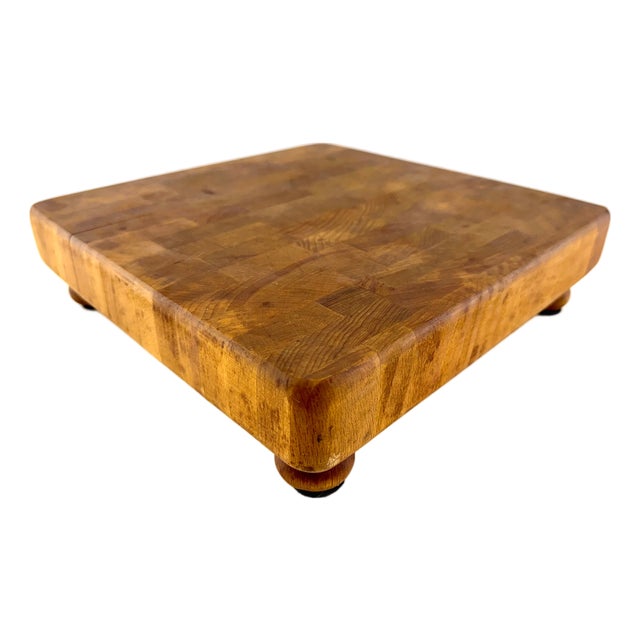 Vintage Mid Century e.l. Bruce End-Grain Footed Butcher Block, Memphis For Sale