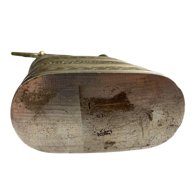 Late 19th Century Antique 19th Century Chinese Qing Dynasty Engraved Brass Water Pipe For Sale - Image 5 of 5