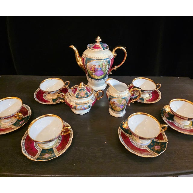 White 1930-1940 German Porcelain Tea Set- 17 Pieces For Sale - Image 8 of 11