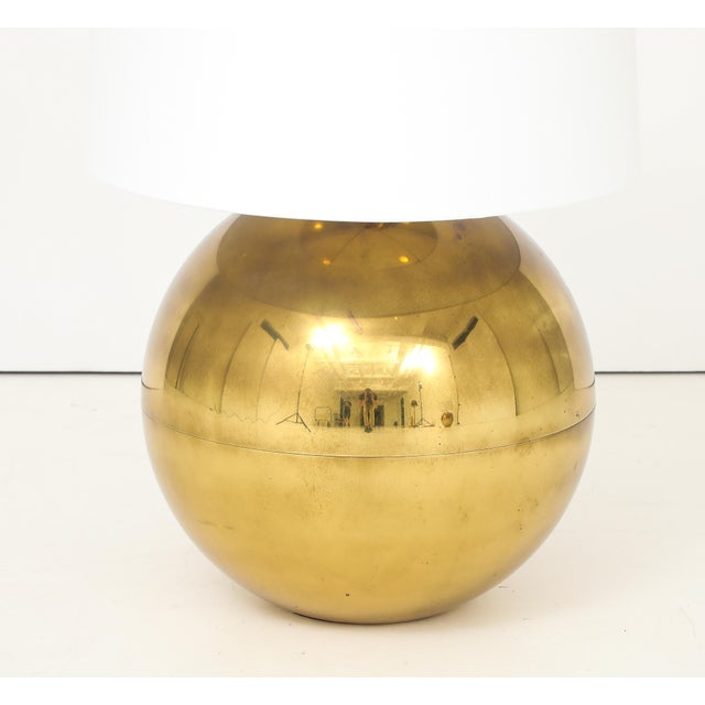 Karl Springer Orb Brass Large and Small Table Lamps For Sale In New York - Image 6 of 18